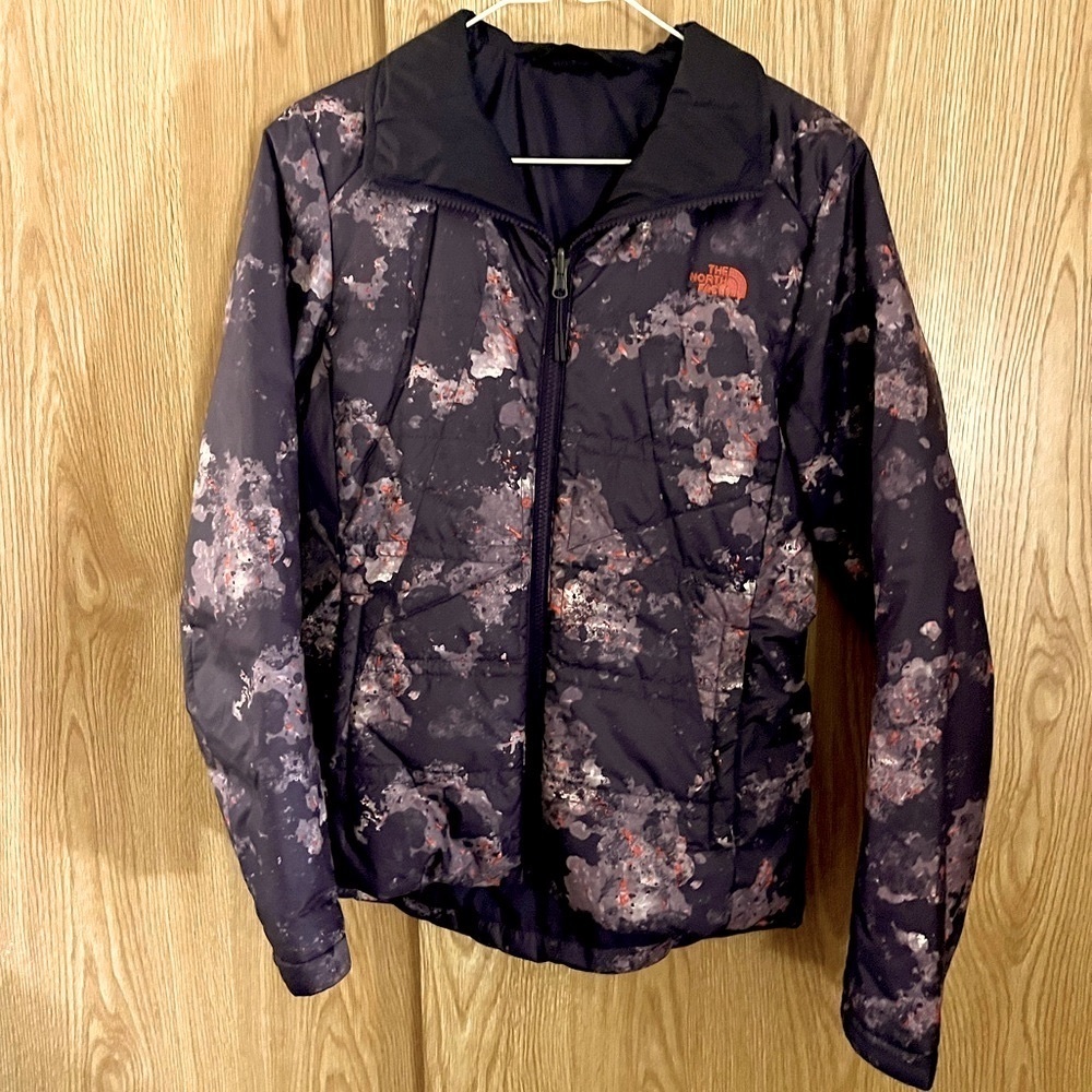 The North Face Brown/ Orange Camo Puffer Jacket Coat